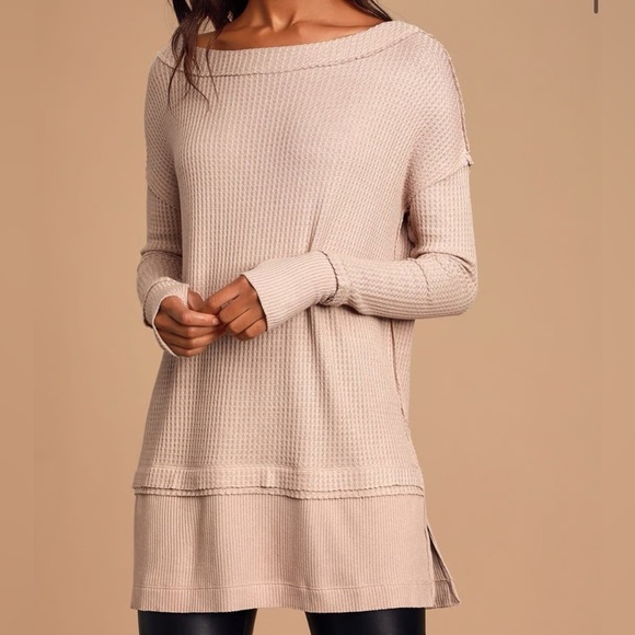 Free People We The Free North Shore Thermal Top in Tan Size Small - Picture 1 of 11